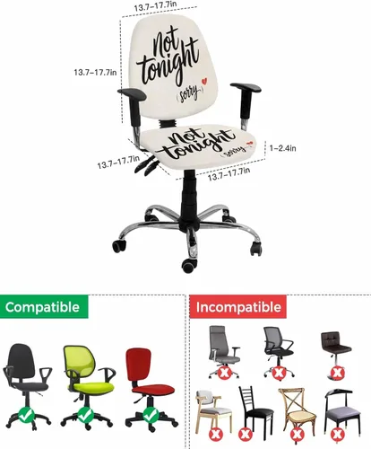 Miniatura 3 de Funda elástica para silla de oficina para el día de San Valentín, funda de asiento para silla de computadora, funda para respaldo, diseño de corazón