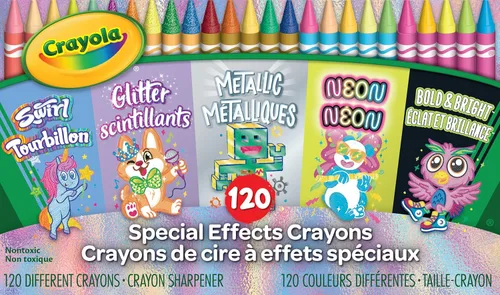 Crayola Special Effects - Juego de crayones a granel (paquete de 5), 24 crayones para niños, suministros para colorear para artes y manualidades,