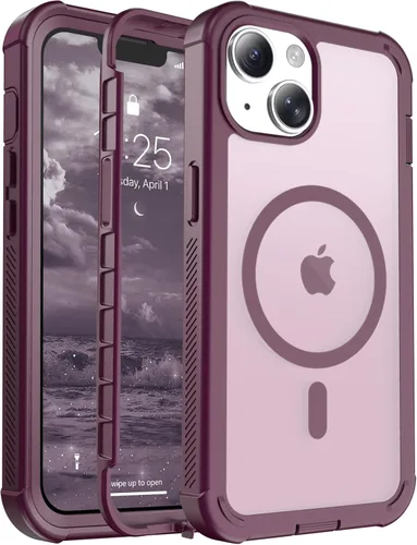Miniatura 14 de jaroco - Funda magnética compatible con MagSafe para iPhone 11 de 6.1 pulgadas; protección de grado militar contra caídas, de doble capa