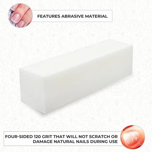 Miniatura 7 de ForPro Professional Collection Bloque de pulido súper blanco, grano 120, pulidor de uñas de manicura y pedicura de cuatro lados, 3.75 pulgadas