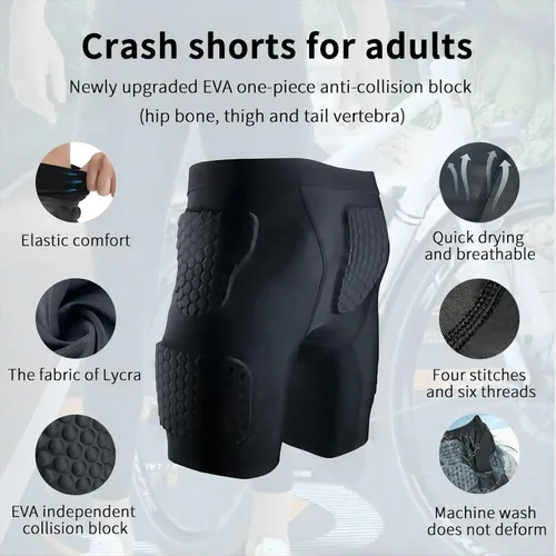 Miniatura 3 de Pantalones cortos de compresión acolchados, faja de fútbol acolchada para cadera y fútbol para hombres, protector de muslos para baloncesto