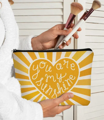Miniatura 2 de Bolsa de maquillaje You are My Sunshine Gifts – Regalo inspirador para mujeres, hija, profesora o ocasión de agradecimiento, Sunshine 1