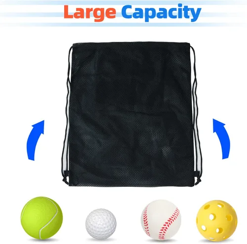 Miniatura 26 de GSE Games & Sports Expert Bolsa de malla con cordón para béisbol, pelotas de pickleball, pelotas de golf, gimnasio, equipo de natación, lavandería