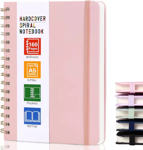 Miniatura 12 de LABUK Cuaderno de espiral de 8.5 x 11 pulgadas, cuadernos A4 de tapa dura para mujer, 55 hojas y 110 páginas, diario grande para el trabajo