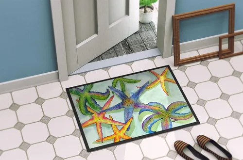 Miniatura 4 de Caroline's Treasures 8542-JMAT - Tapete para puerta delantera, 24 x 36 pulgadas, diseño de estrella de mar, para interiores y exteriores