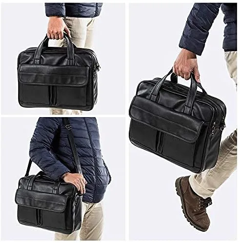 Miniatura 6 de seyfocnia Maletín de viaje de negocios para hombre, bolso de mensajero hecho a mano de cuero