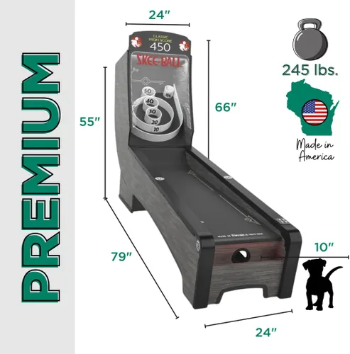 Miniatura 9 de Skee-Ball Máquina de Mesa de Arcade para Sala de Recreación del Sótano del Hogar - Diversión Clásica Nostálgica Premium de Lanzar y Anotar - Hecho