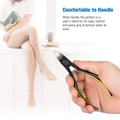Miniatura 5 de FERYES Cortaúñas para uñas gruesas y encarnadas – Cortadores de uñas de los pies con mango grande, herramientas encarnadas 4R13, cortaúñas de acero