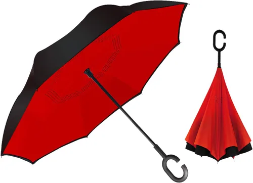 Miniatura 176 de MRTLLOA - Paraguas invertido de gran tamaño de 40/49/56 pulgadas - Sombrilla doble capa resistente al viento, con mango en forma de C y tamaño golf