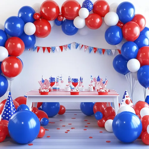 Miniatura 4 de Rubfac - Globos azul rey, 129 unidades, diferentes tamaños, 18, 12, 10 y 5 pulgadas para arco de guirnalda, decoración de cumpleaños azul, baby Azul