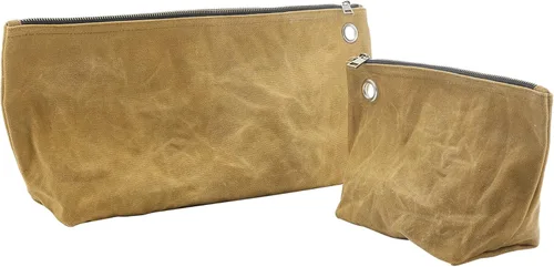 Miniatura 10 de Bolsa de almacenamiento de herramientas multiusos – Bolsas de lona encerada de 16 onzas para hombres y mujeres 1 pequeña + 1 grande Verde Verde