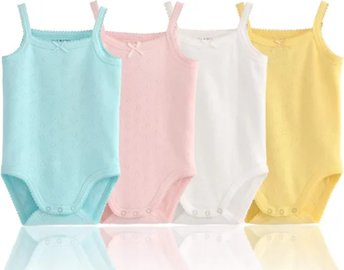 Miniatura 2 de Body sin mangas con tirantes delgados para bebé, camiseta sin mangas, de algodón, de una pieza, paquete de ropa de verano para bebé