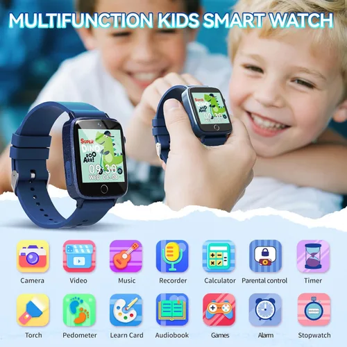 Miniatura 2 de NBKLS Reloj Inteligente para Niños Varones, Reloj para Niños con Pantalla Táctil de 1.54 Pulgadas, Reproductor de Música, Tarjeta de Aprendizaje, 10