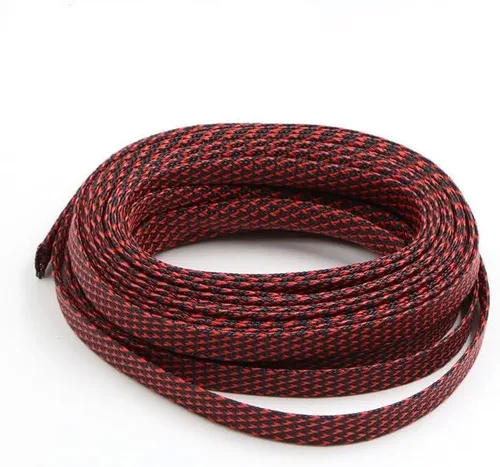 Miniatura 5 de Telar de alambre Undas Trenzadas Expansibles para Mascotas, 10/30 Metros, Color Negro Y Rojo, 0.472 in, De Alta Densidad, Trenzadas, Tubo de telar
