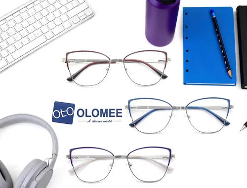 Miniatura 6 de Gafas de lectura para mujer, con bloqueo de luz azul, delgadas, lentes de lectura elegantes, marcos de metal, bisagras de resorte, paquete de 3
