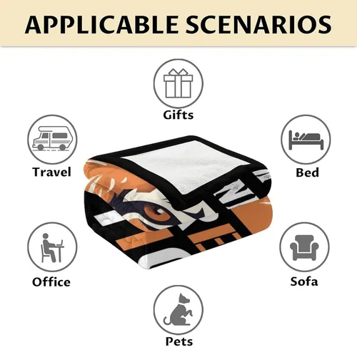 Miniatura 6 de Manta de tigre para regalar – Manta divertida de 30 x 40 pulgadas para niños y niñas – Manta negra suave y mullida para sofá, sofá y cama