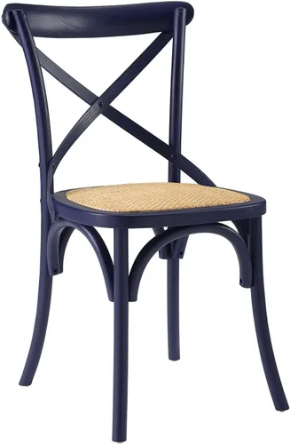 Miniatura 10 de Modway Gear - Silla de comedor de estilo rústico y moderno estilo granja, en madera de olmo y ratán, color negro