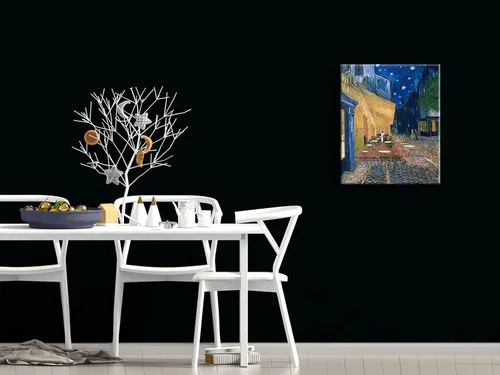 Miniatura 3 de Wieco Art V0060 reproducción al óleo del cuadro "Terraza de café por la noche", de Vincent Van Gogh. Pintura en lienzo Giclee, para decorar