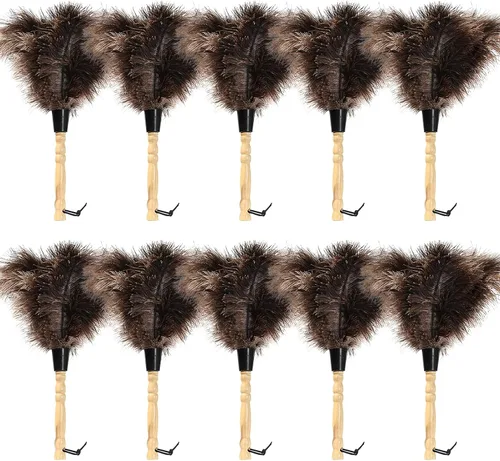 Miniatura 14 de Plumero Retráctil de Pluma de Avestruz para Limpieza, Plumero de Plumas Esponjoso y Natural con Mango Retráctil, Suministros de Limpieza de Mano