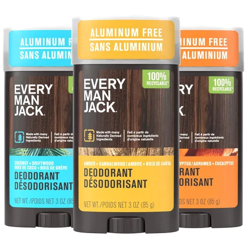 Miniatura 12 de Every Man Jack Juego variado de desodorantes para hombre, tres barras desodorantes de tamaño completo con ingredientes limpios y aromas increíbles