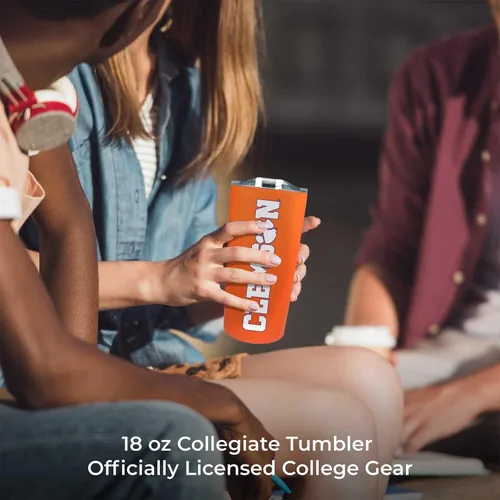 Miniatura 6 de Campus Colors Clemson Tigers NCAA - Vaso de acero inoxidable de 18 onzas con aislamiento de doble pared, con licencia oficial Naranja