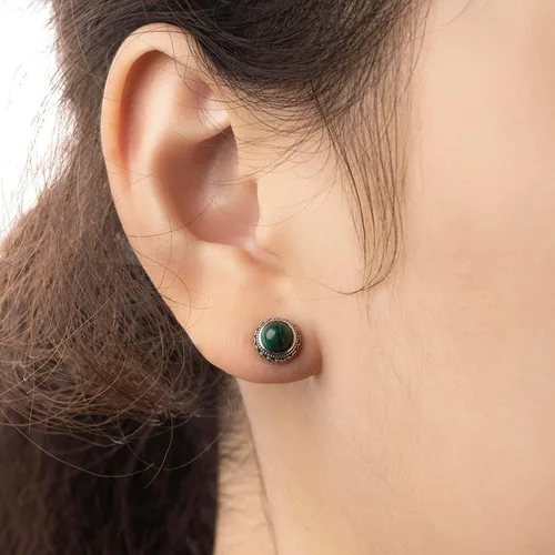Miniatura 94 de Aretes de plata de ley con piedra natal de cristal real, joyería para mujer, moda occidental 925, envejecida, bohemia, hecha a mano, el mejor regalo