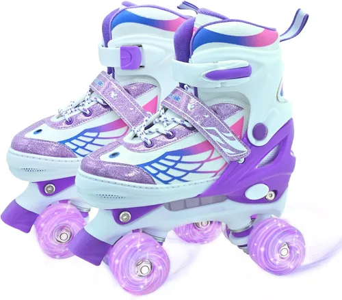 Miniatura 8 de Patines de ruedas para niños y niñas, patines ajustables para niños de 5 a 8 años, 6 a 12 años, con ruedas iluminadas, patines para principiantes