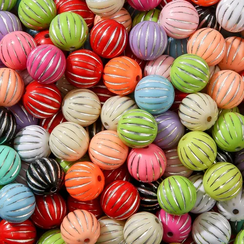 Miniatura 15 de Cuentas acrílicas de 0.630 in, 100 cuentas de bolígrafo de color arcoíris Ab, cuentas de chunk Bubblegum para bricolaje para hacer joyas, pulseras