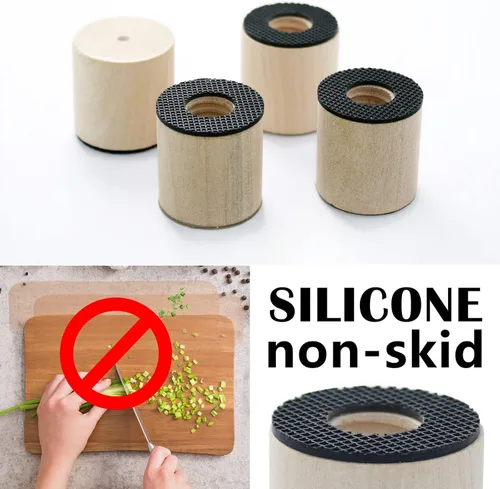 Miniatura 5 de Tabla de cortar patas ajustables, patas ajustables de madera para tabla de cortar de encimera, kit para elevar y antideslizante tus tablas de cortar