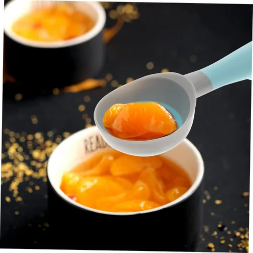 Miniatura 7 de Juego de cucharas ergonómicas para helados, 2 cucharas de goma para helado para servir ensalada de frutas