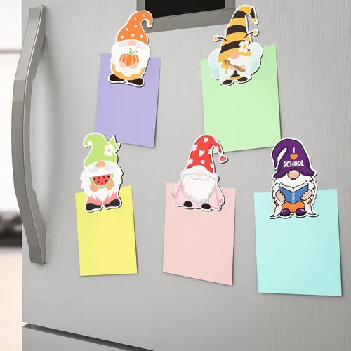 Miniatura 6 de Sinmoe 24 imanes navideños de gnomo de temporada, imanes para refrigerador, puerta de garaje de Pascua, gnomos para nevera, resorte magnético
