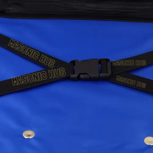 Miniatura 3 de Estuche de transporte masónico bordado a mano cuadrado y brújula delantal masónico con asa NEGRO