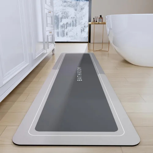 Miniatura 16 de Tapete de baño, tapetes de baño súper absorbentes, antideslizantes, de secado rápido, tapetes de goma fina para piso de baño que caben debajo