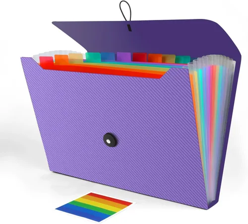 Miniatura 8 de Organizador de archivos de acordeón, carpeta de archivos expandible para clasificar documentos y papeles, organizador de almacenamiento de archivos