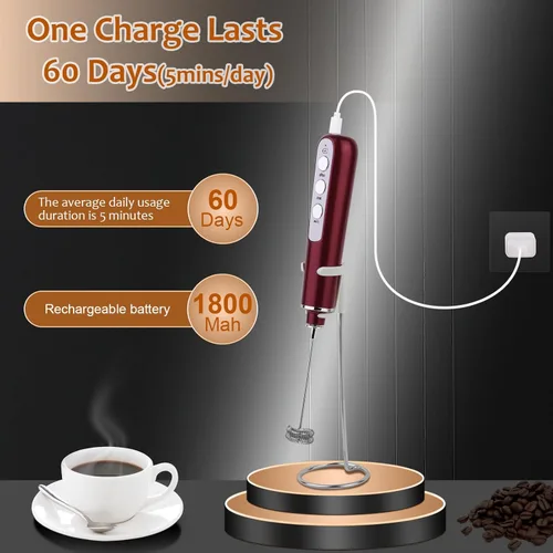 Miniatura 2 de Batidora De Mano Electrica Varita Espumador de Leche de Mano Electrica para Cafetería, Electrodomésticos de Cocina, Espumador Eléctrico Esencial