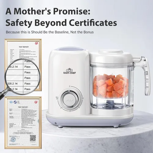 Miniatura 6 de AMZBABYCHEF Fabricante de Alimentos para Bebés, Procesador de Alimentos para Bebés y Vaporizador 4 en 1, Mezclador de Puré, Fabricante de Puré