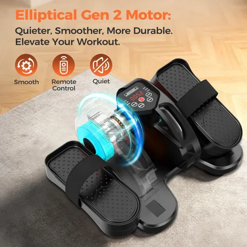 Miniatura 2 de ESL - Elíptica para debajo del escritorio, ejercitador de piernas portátil con correa de pedal para personas mayores, elíptica sentada compacta
