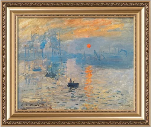 Miniatura 84 de IPIC - Reproducción artística de los lirios de agua de Claude Monet 1906, impresiones giclée coinciden con el marco dorado clásico, arte de pared