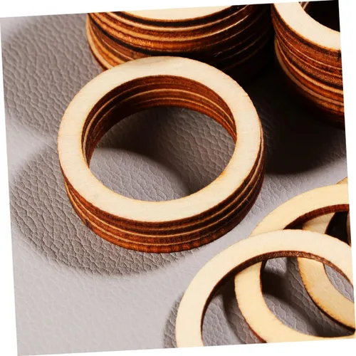 Miniatura 2 de TEHAUX 100 piezas redondas huecas redondas de madera natural de 1.57 pulgadas para manualidades, decoración de bodas, fiestas, decoración del hogar