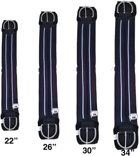 Miniatura 3 de Majestic Ally Hebillas de neopreno de acero inoxidable para cincha recta, color negro, 22 pulgadas, 26 pulgadas, 30 pulgadas y 34 pulgadas
