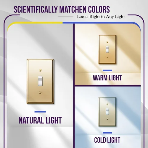 Miniatura 24 de ENERLITES Placa de Pared Metálica para Interruptor de Luz de Palanca, Acero Inoxidable 201, Resistente a la Corrosión, Tamaño Estándar 1-Gang 4.50
