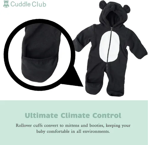 Miniatura 2 de Enterizo de vellón Bunting para bebé rómper con capucha para niño de una sola pieza ropa de exterior chaqueta