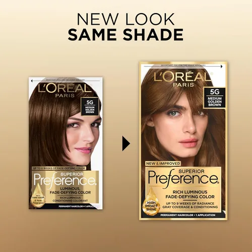 Miniatura 2 de L'Oreal Paris Superior Preference Sistema de cuidado del color, 5g marrón dorado medio