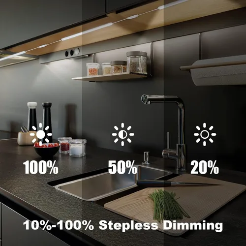 Miniatura 4 de Luces bajo encimera para cocina, 3 paquetes x 12 pulgadas de iluminación LED regulable bajo gabinete, blanco frío 6000K, luces bajo gabinete