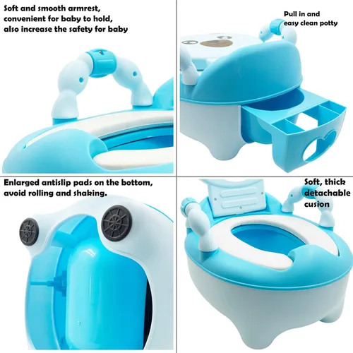 Miniatura 3 de Asiento Httmt de entrenamiento para baño, adorable diseño de oso, verde, ET-BABY003-GREEN, para niño pequeño