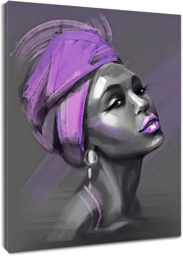 Miniatura 16 de LB Arte de pared de mujer afroamericana, mujer negra con cabello dorado, impresiones de pintura abstracta, belleza moderna negra y dorada para sala