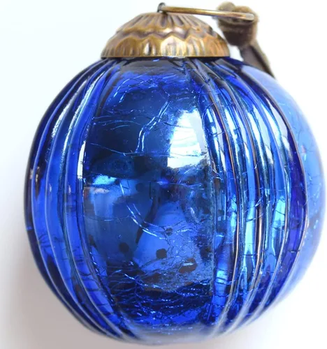 Miniatura 5 de Juego de 4 adornos de vidrio de mercurio rojo (bola antigua en relieve de 3.15 pulgadas) perfectos para árbol de Navidad, decoración colgante