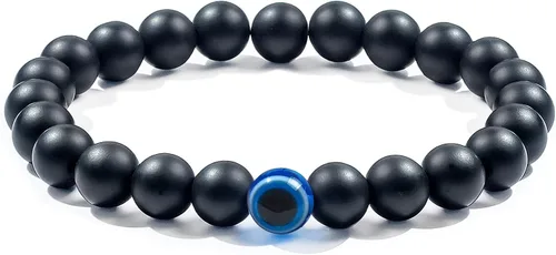 Miniatura 9 de Pulsera de triple protección para traer suerte y prosperidad hematita negra obsidiana ojo de tigre, pulsera Fengshui para mujeres y hombres