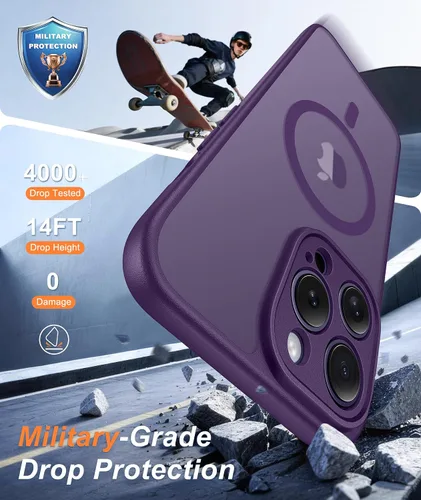 Miniatura 472 de FNTCASE Funda para iPhone 17 Pro: Fundas delgadas translúcidas de color azul claro compatibles con MagSafe, protección completa de la cámara