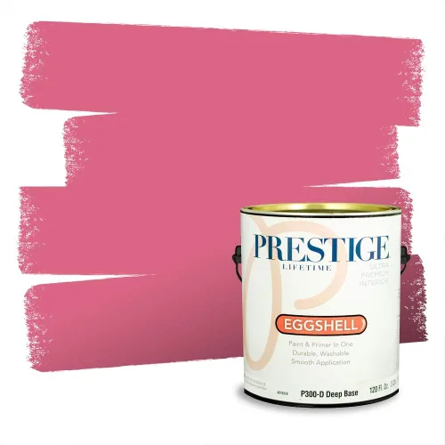 Miniatura 637 de Prestige Paints Pintura exterior e imprimación en uno, 1 galón, plano, coincidencia comparable de Valspar* Amber Rose*